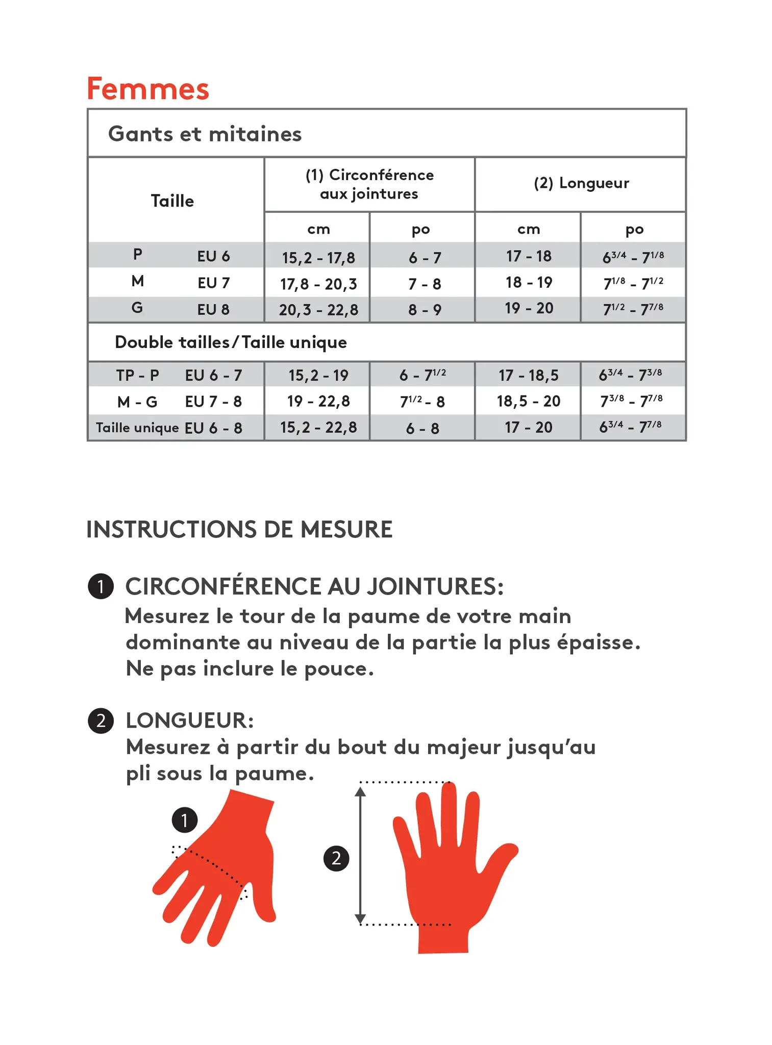 size chart