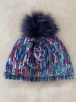 Tuque hiver velours Noella pompom charcoal