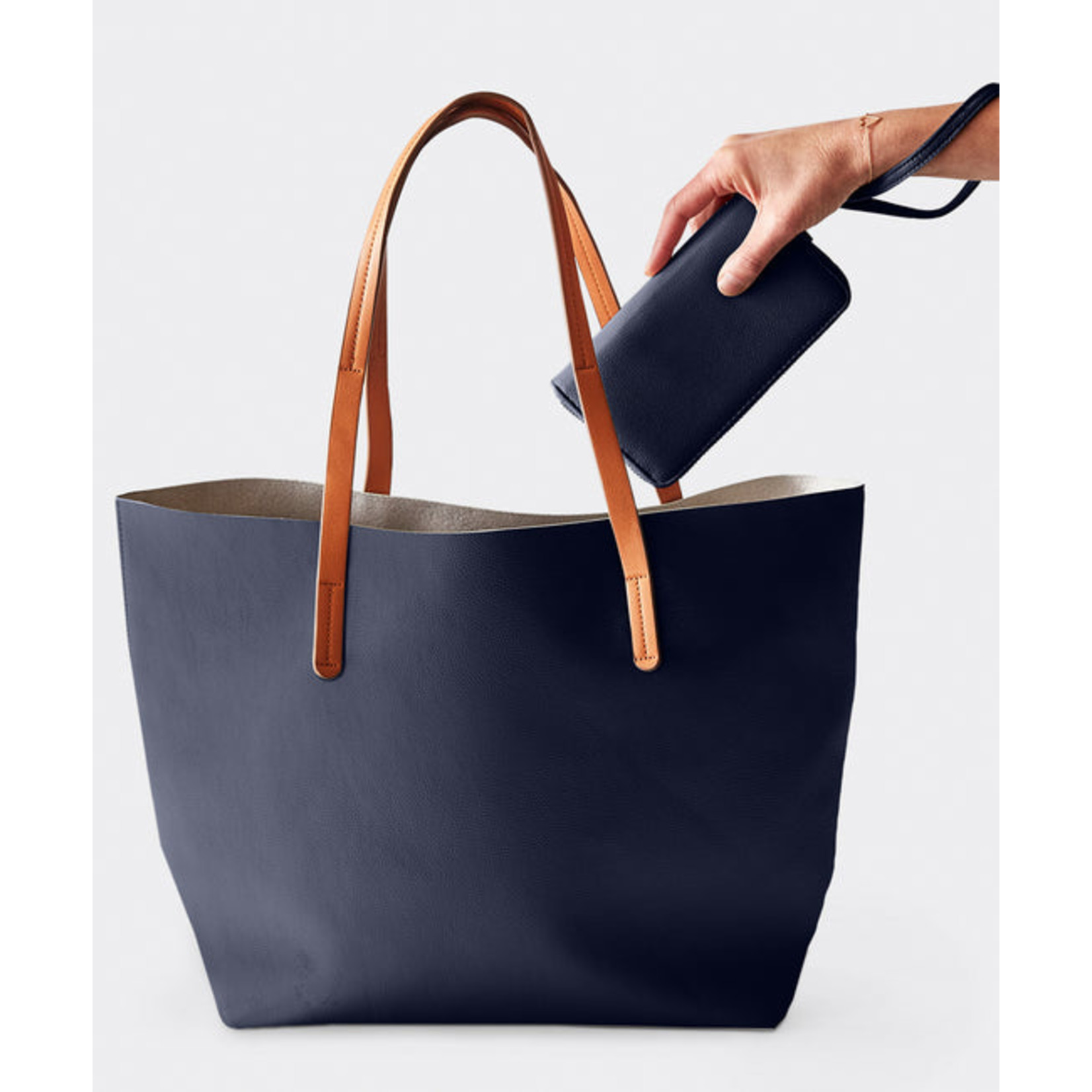 Boon Supply Vegan Leather Tote Navy