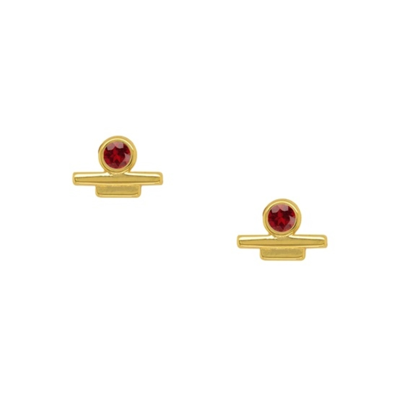 Mod + Jo Desert Stud Earrings Garnet