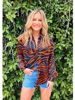 Silky Tiger Button Up Blouse -