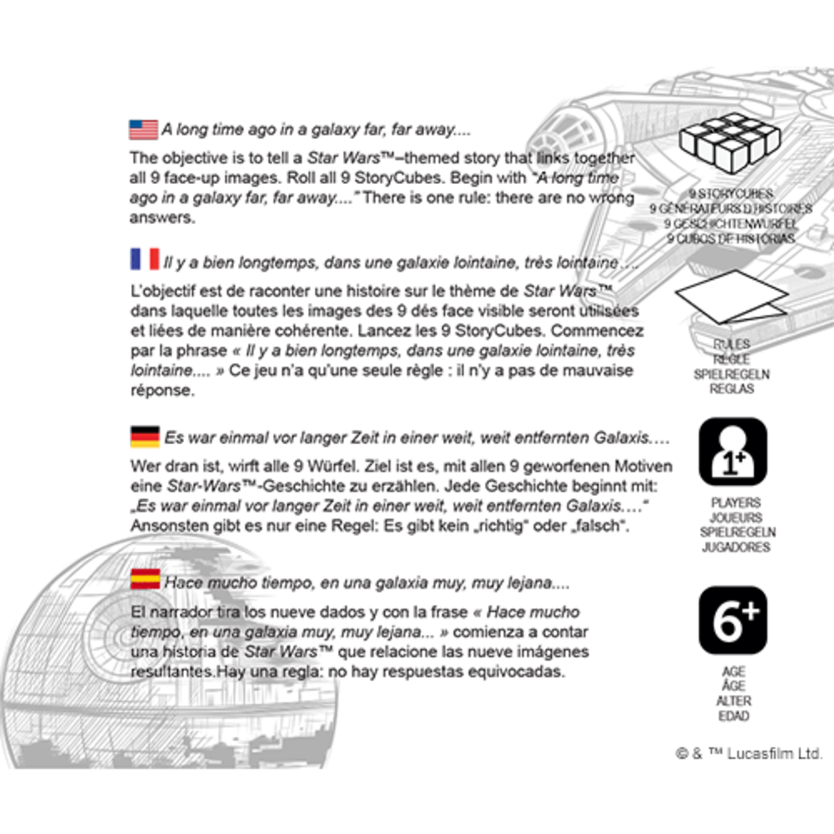 Zygomatic Rory's Story Cubes Star Wars