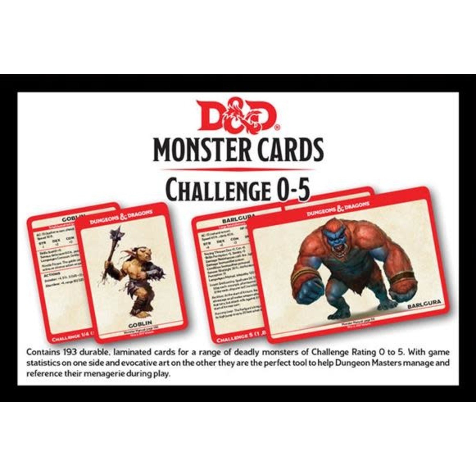 Gale Force Nine D&D Monster Cards: Challenge 0-5