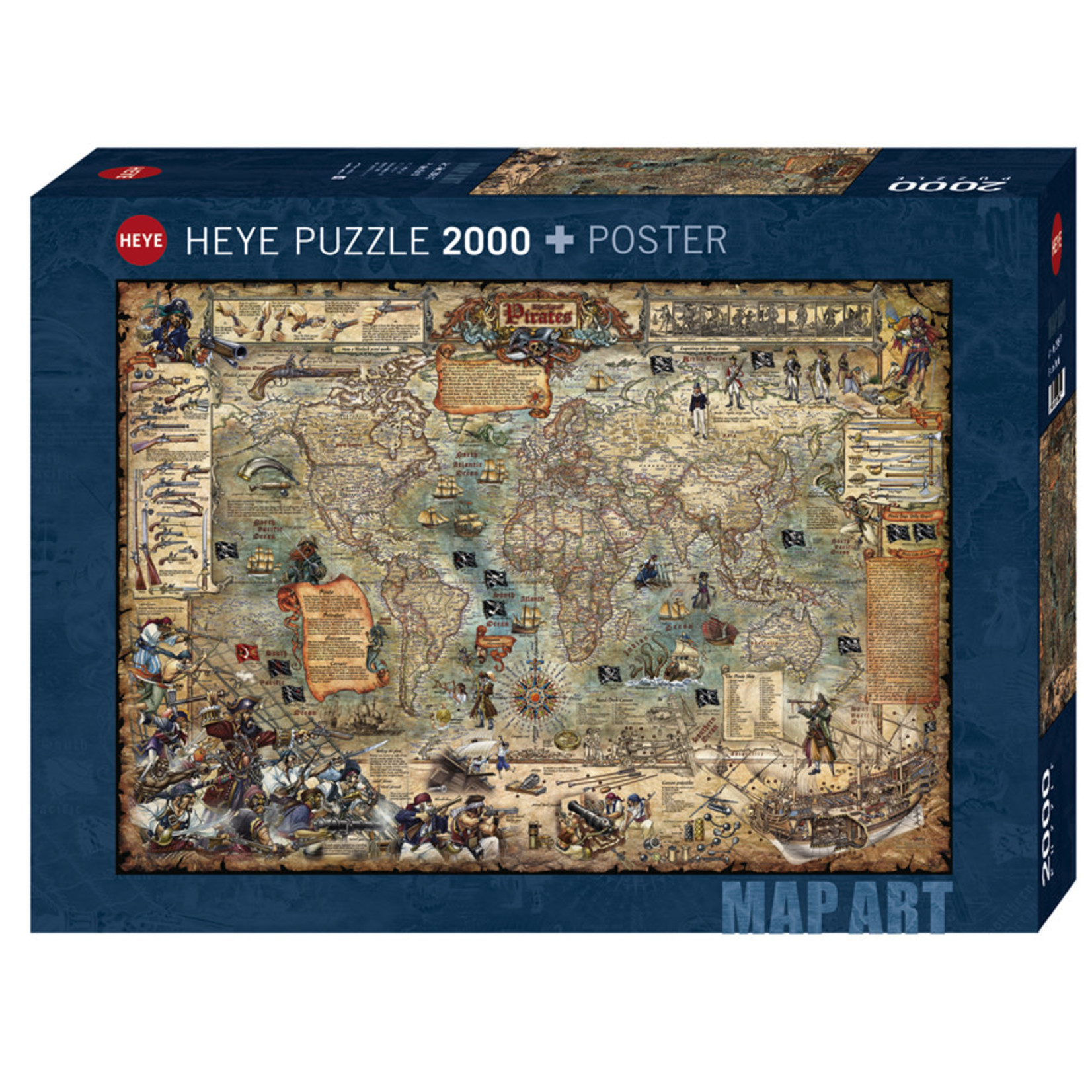 Heye Map Art - Pirate World 2000 Piece Puzzle