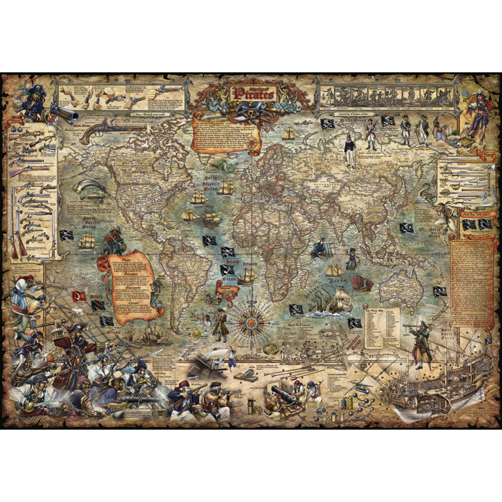 Heye Map Art - Pirate World 2000 Piece Puzzle