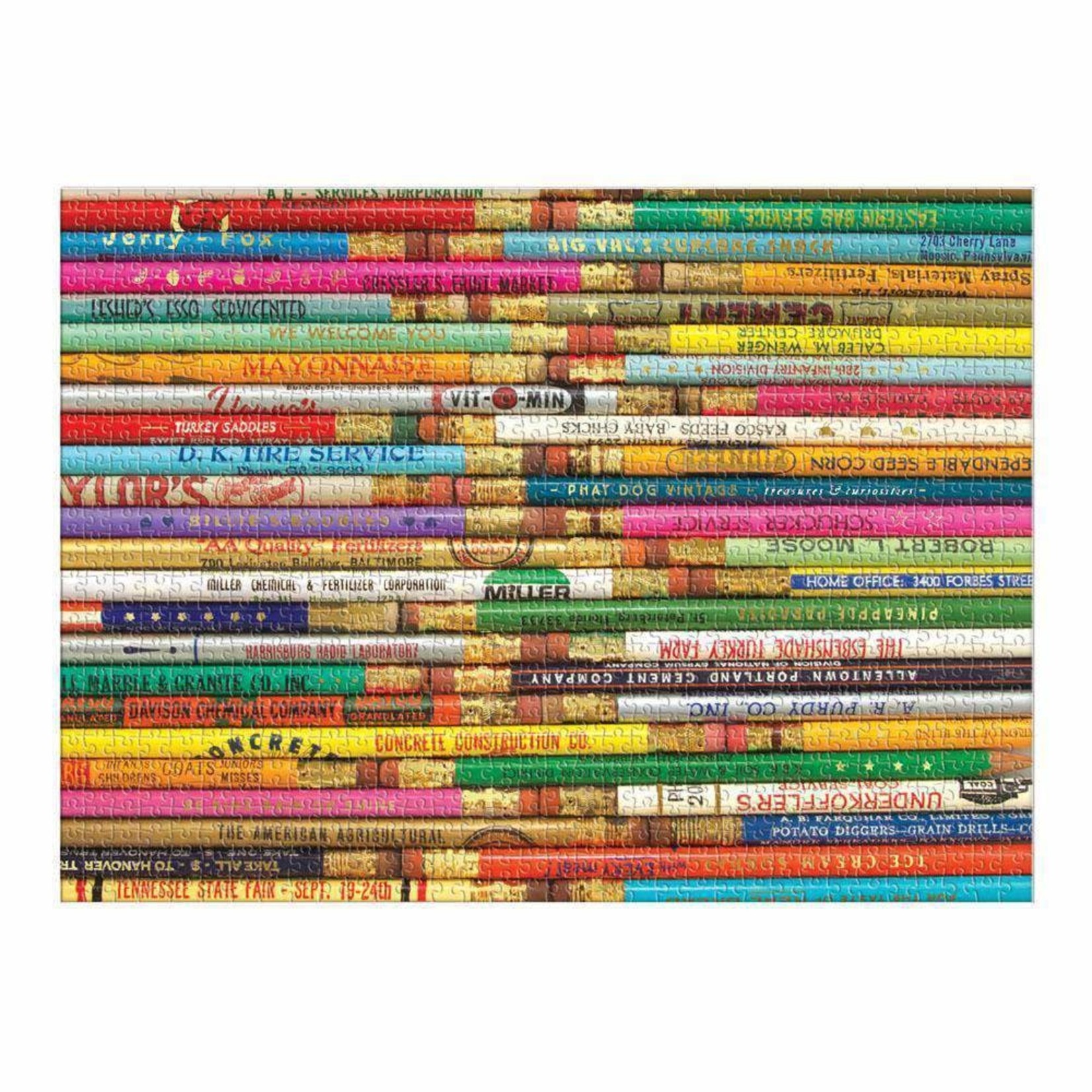 galison Vintage Pencils Foil Stamped 1000 Piece Jigsaw Puzzle