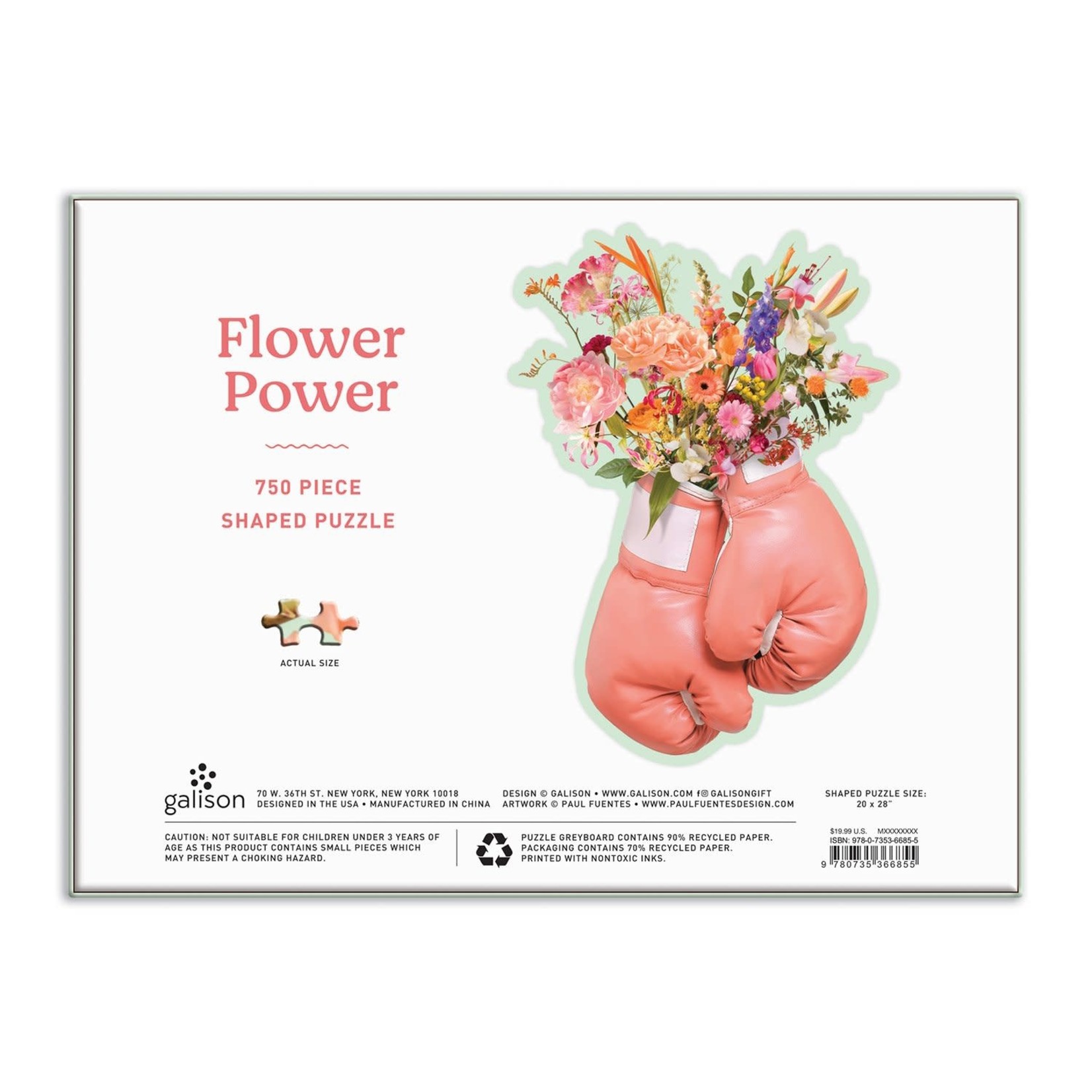 galison Flower Power 750 Piece Shaped Jigsaw Puzzle