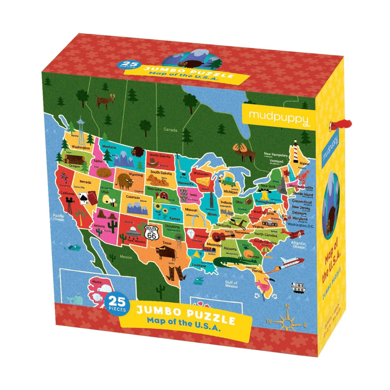 Mudpuppy Jumbo 25 Piece Puzzle - Map of the USA