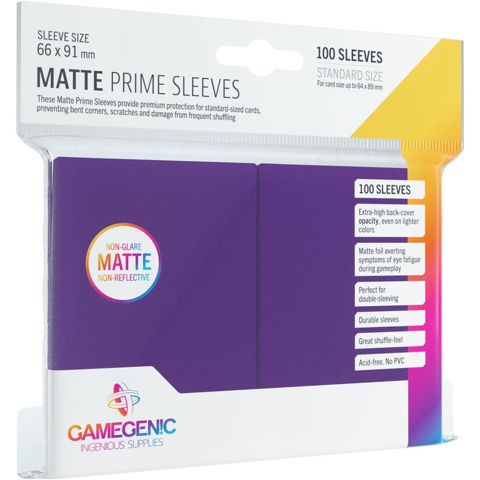 Gamegenic Matte Sleeves: Purple (66 x 91mm)
