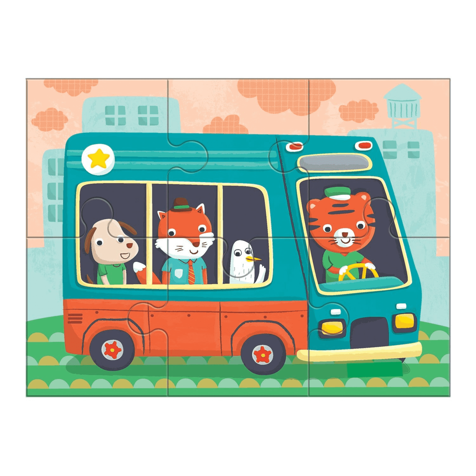 Mudpuppy 4-in-a-Box Puzzle Set - Transportation