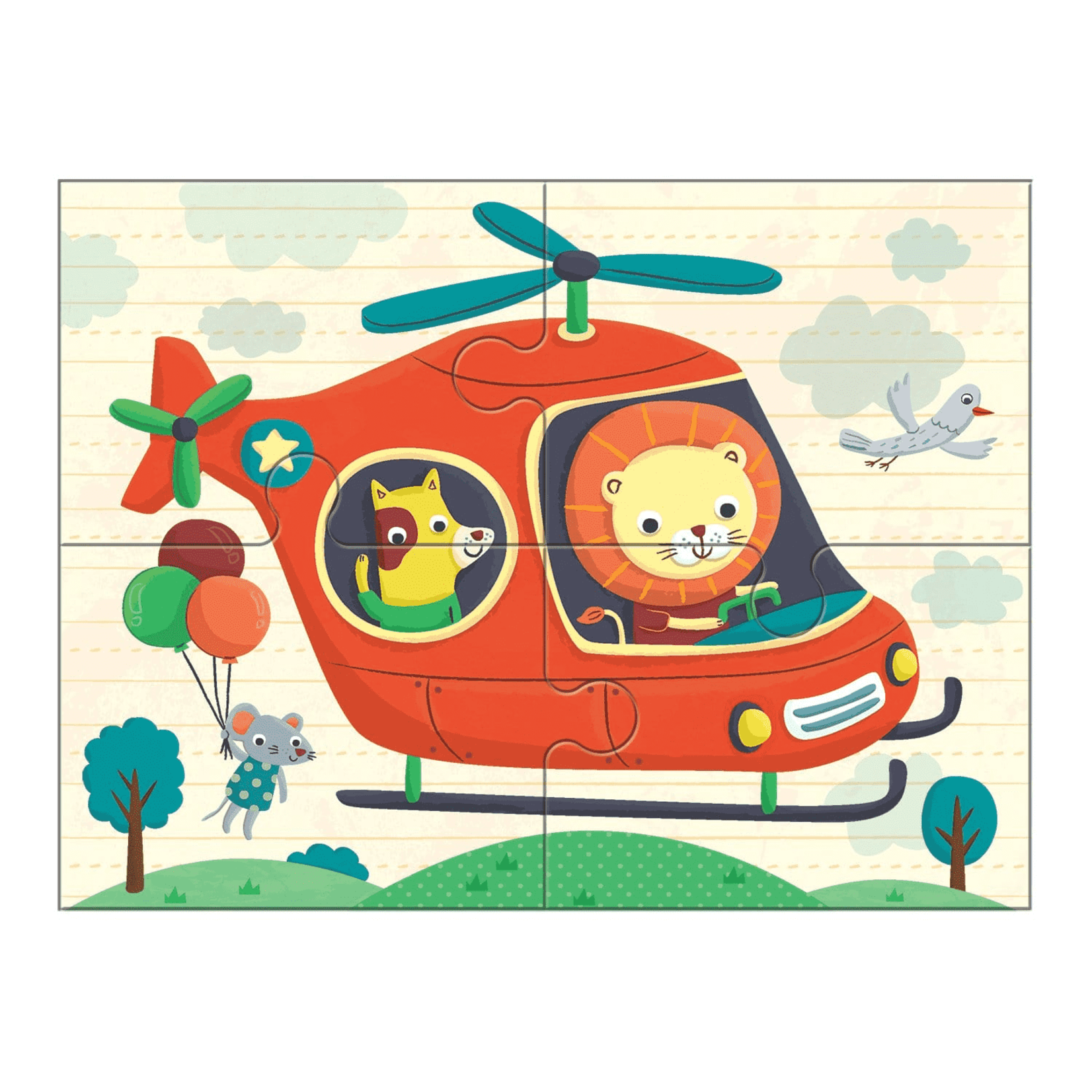 Mudpuppy 4-in-a-Box Puzzle Set - Transportation