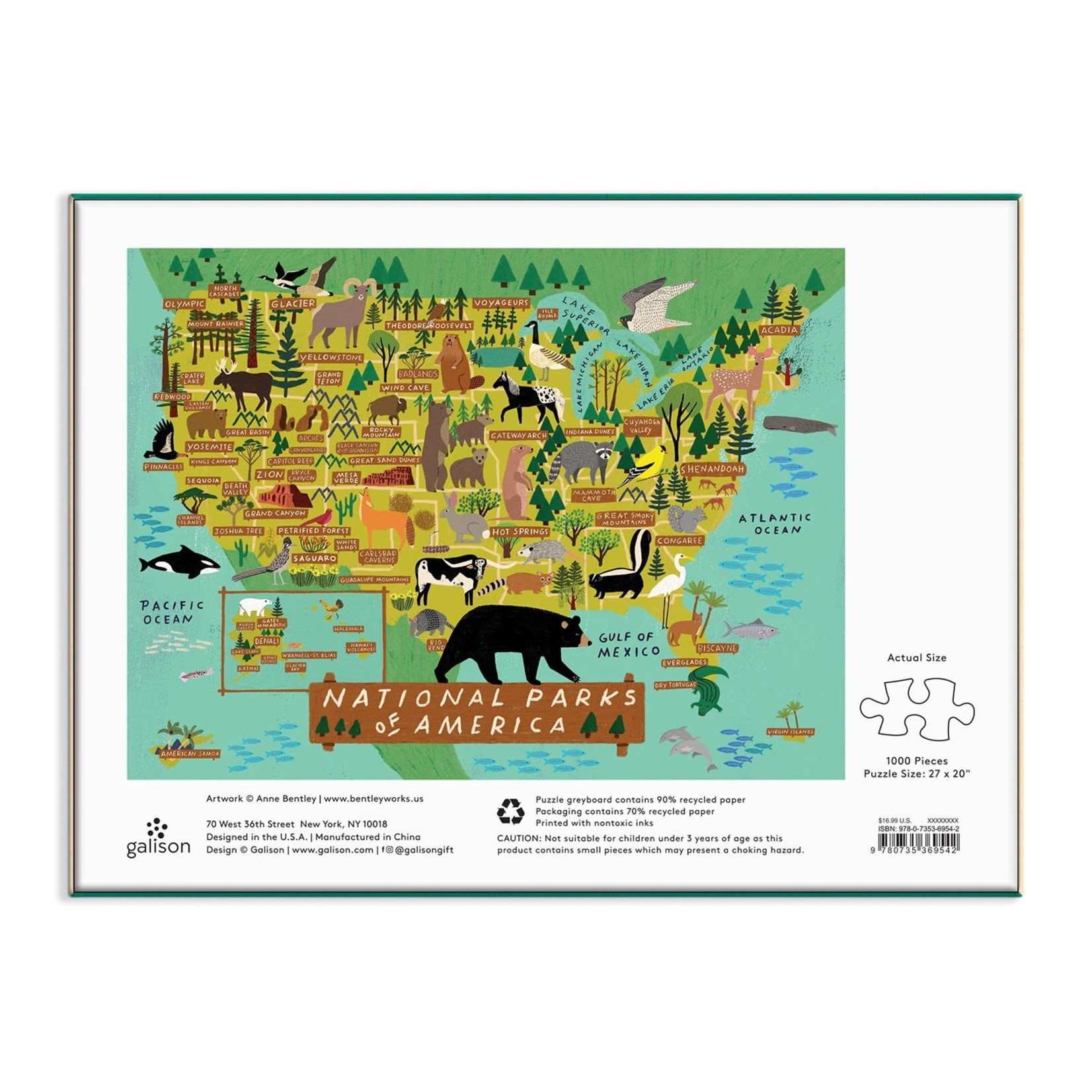 galison National Parks of America 1000 Piece Jigsaw Puzzle