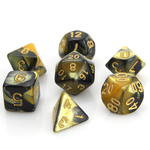 Die Hard Dice 7 Piece RPG Set - Yellow and Black Marble