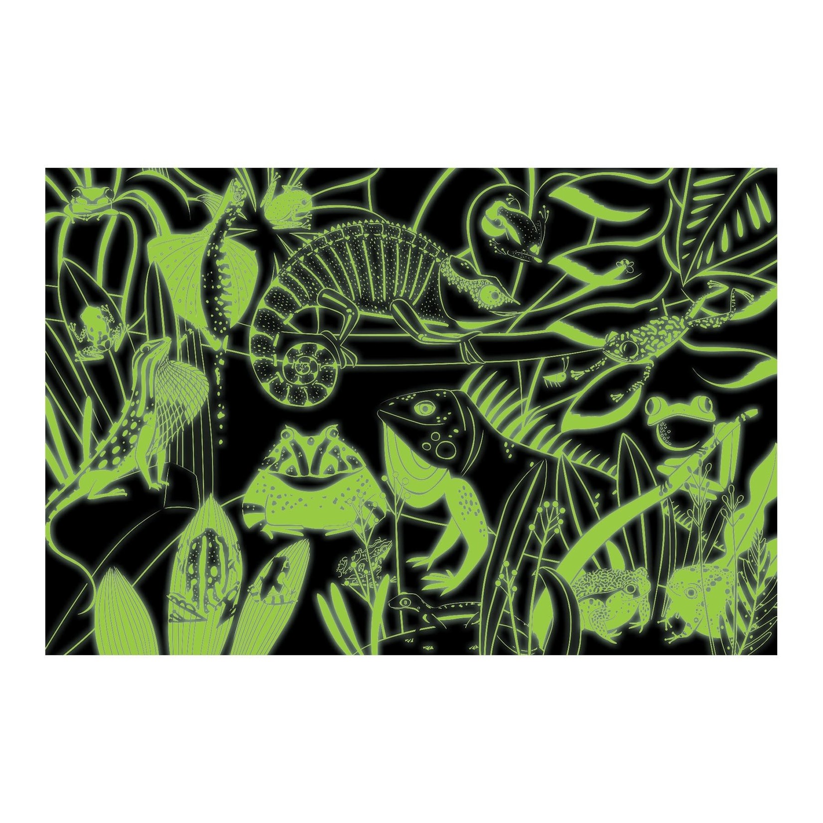 Mudpuppy Glow in the Dark Puzzle - Frogs & Lizards 100 Piece