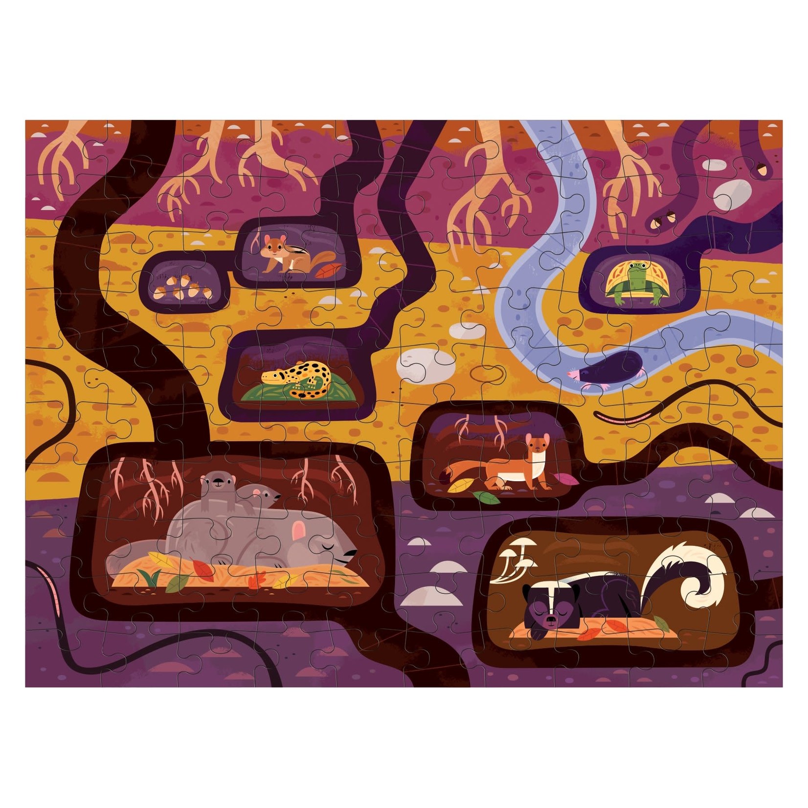 Mudpuppy Double-Sided Puzzle - Forest Above & Below 100 Pieces