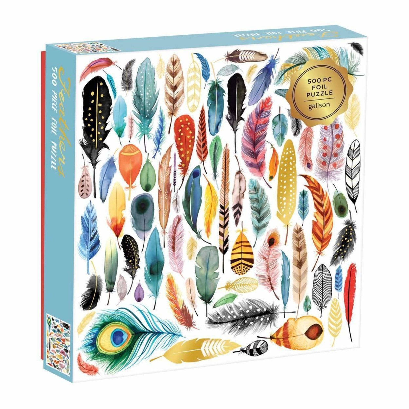 galison Feathers 500 Piece Foil Jigsaw Puzzle