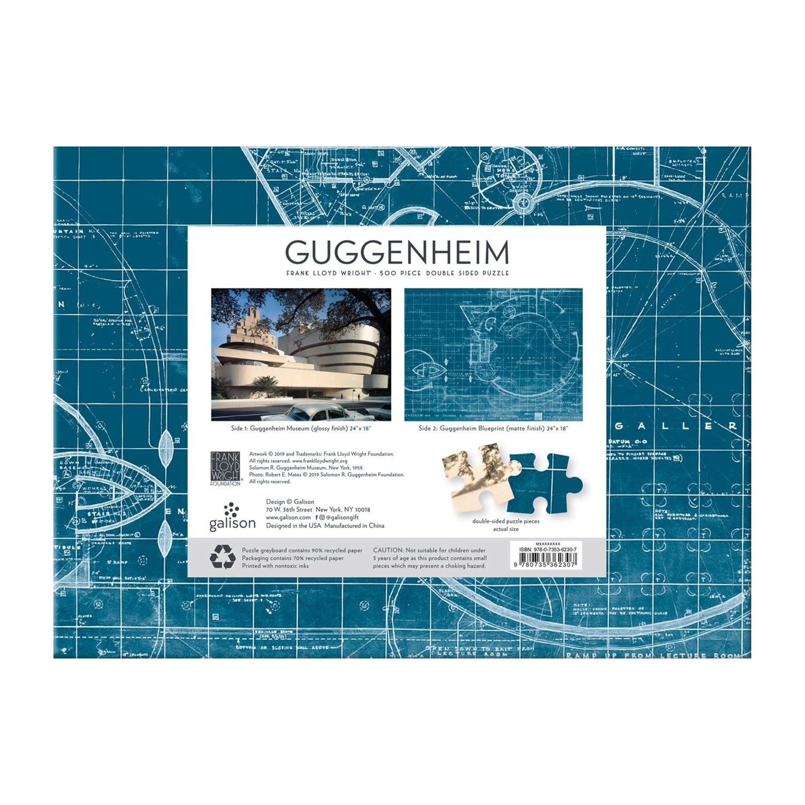 galison Guggenheim Double-Sided 500 Piece Jigsaw Puzzle