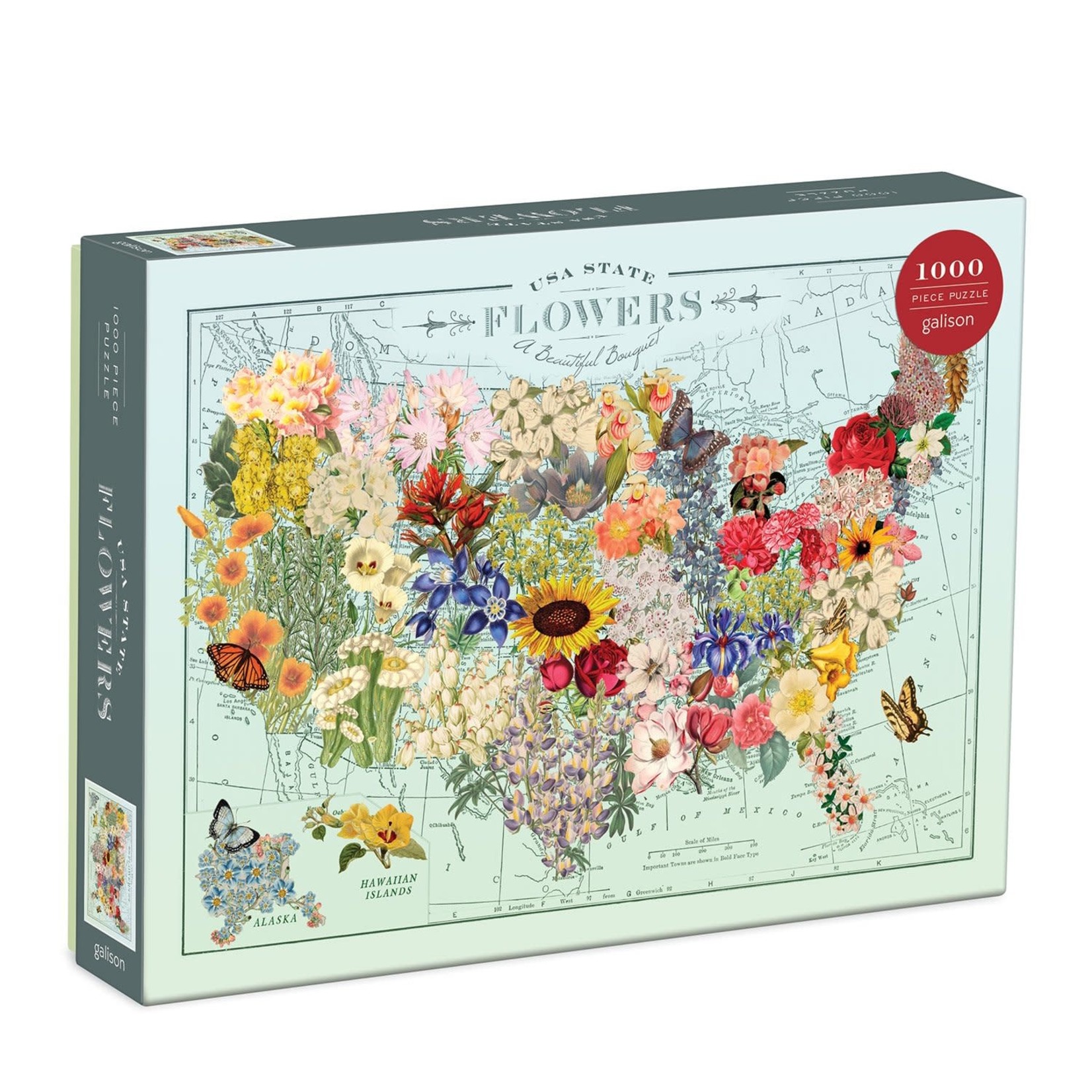galison USA State Flowers 1000 Piece Jigsaw Puzzle