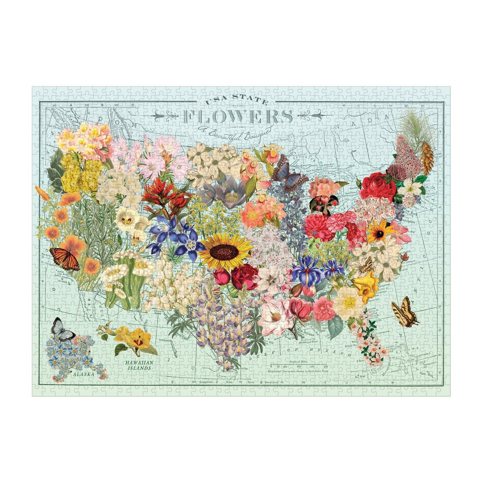galison USA State Flowers 1000 Piece Jigsaw Puzzle