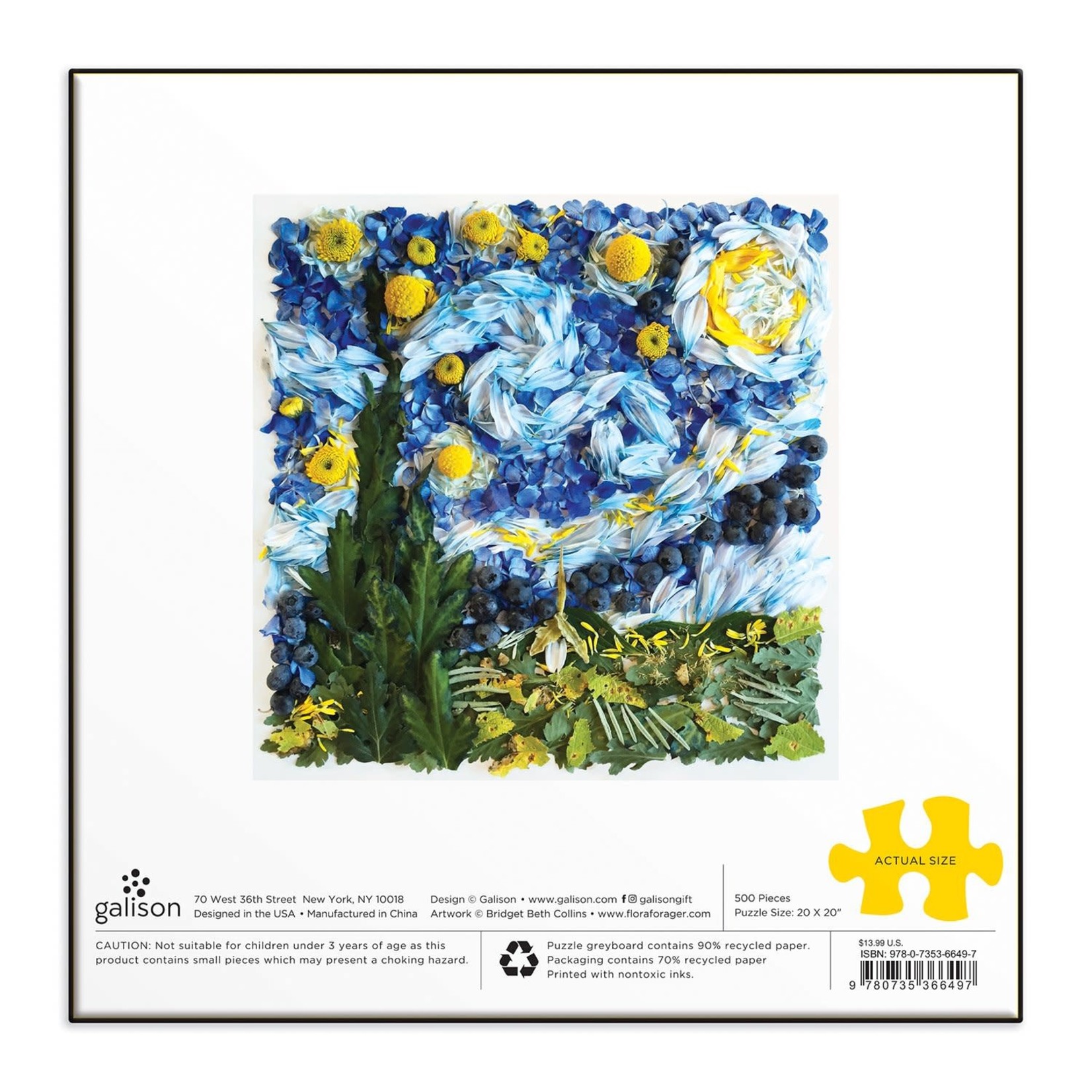 galison Starry Night Petals 500 Piece Jigsaw Puzzle