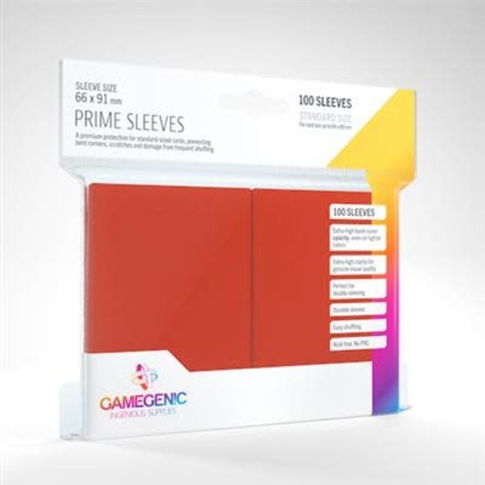 Gamegenic Prime Sleeves: Red (66 x 91mm)