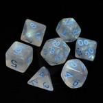 Die Hard Dice 7 Piece RPG Set - Glacial Moonstone with Blue
