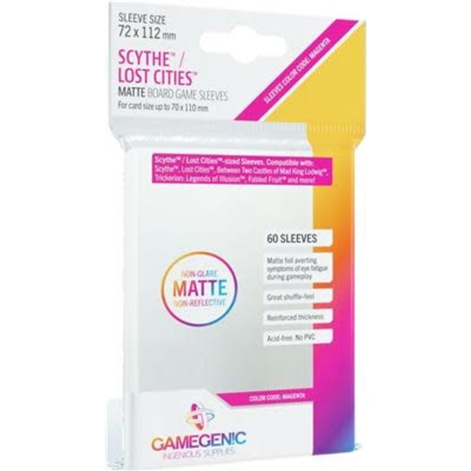 Gamegenic Matte Sleeves: Scythe/Lost Cities (72 x 112mm)