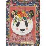 Heye Floral Friends - Cuddly Panda 1000 Piece Puzzle