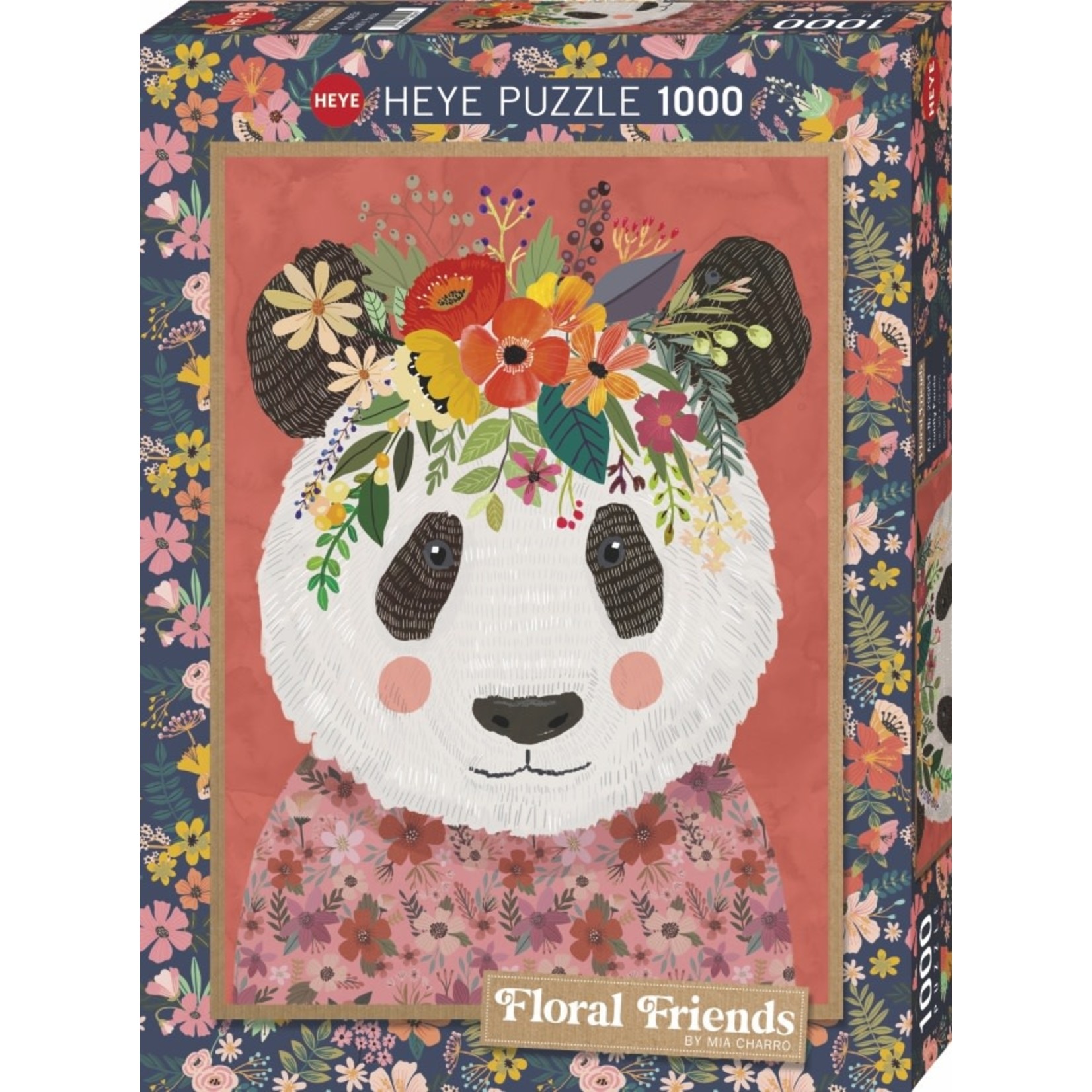 Heye Floral Friends - Cuddly Panda 1000 Piece Puzzle