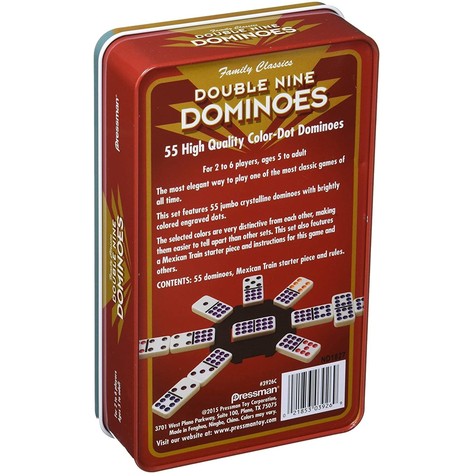 Pressman Dominoes, Double Nine Tin