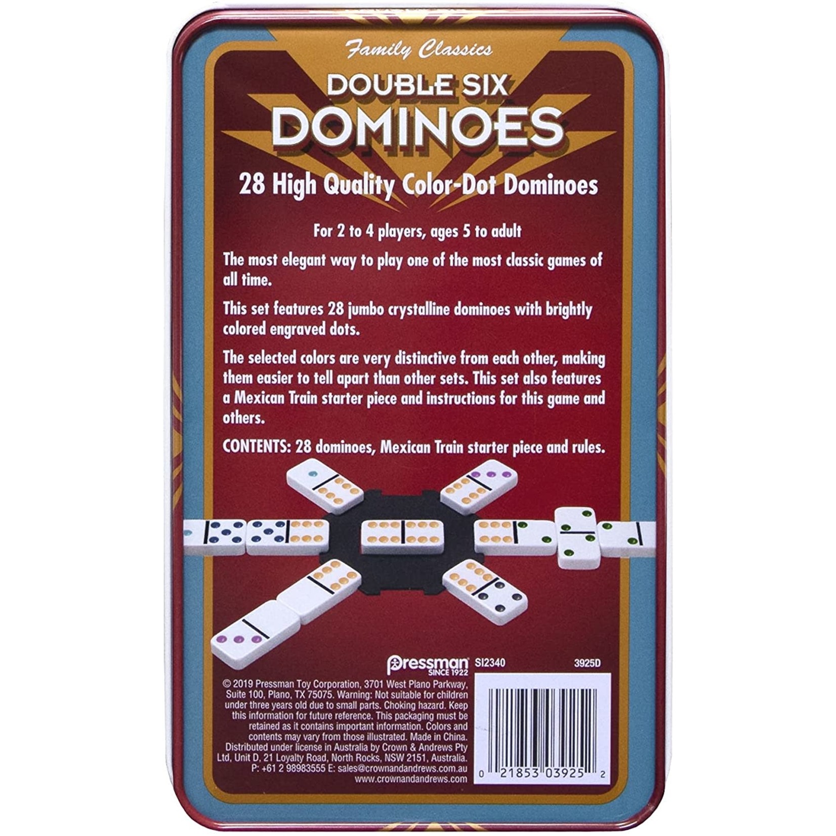 Pressman Dominoes Tin - Double Six
