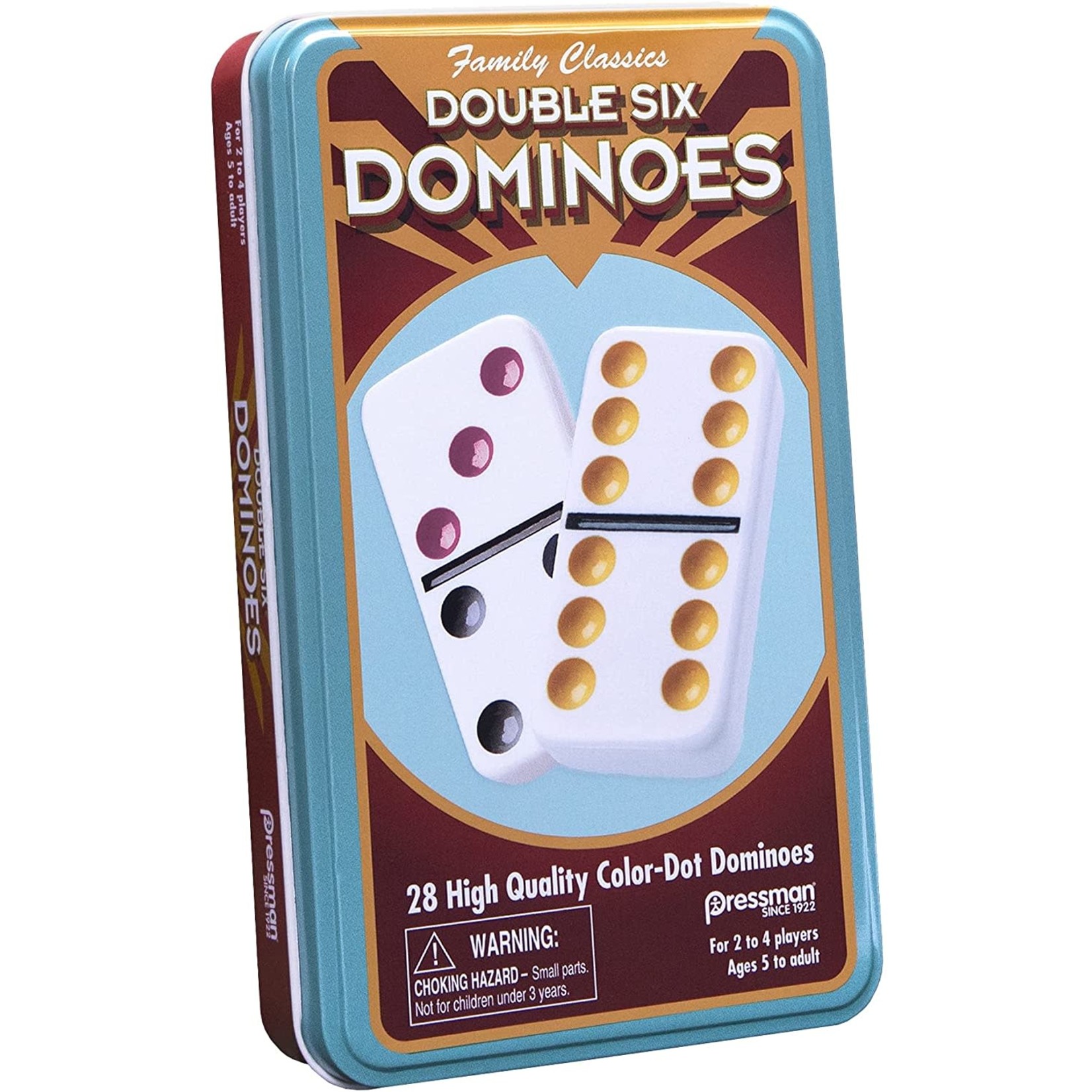 Pressman Dominoes Tin - Double Six