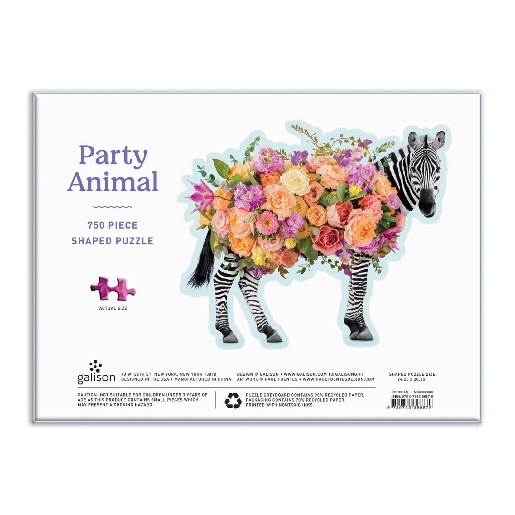 galison Party Animal 750 Piece Shaped Jigsaw Puzzle