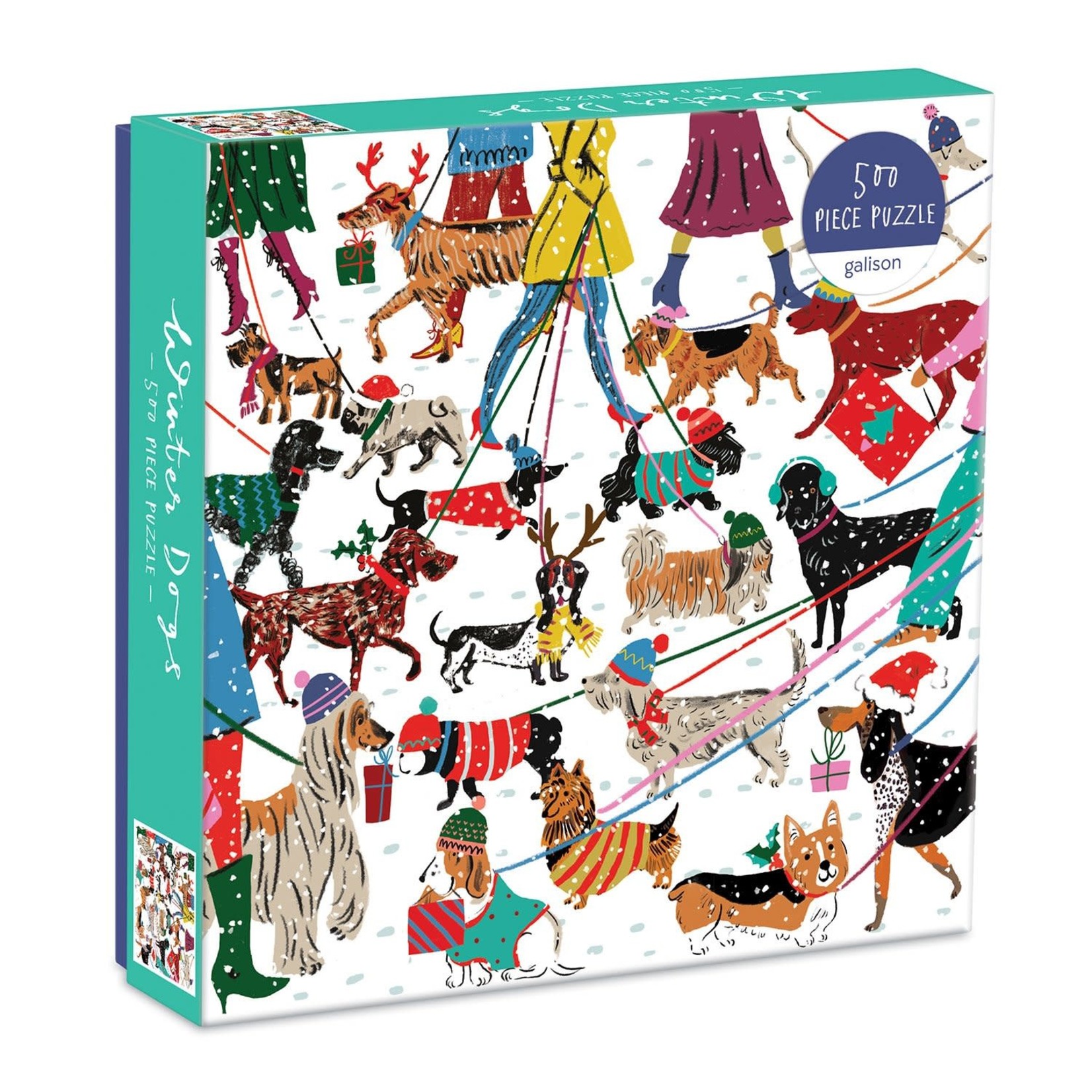 galison Winter Dogs 500 Piece Jigsaw Puzzle