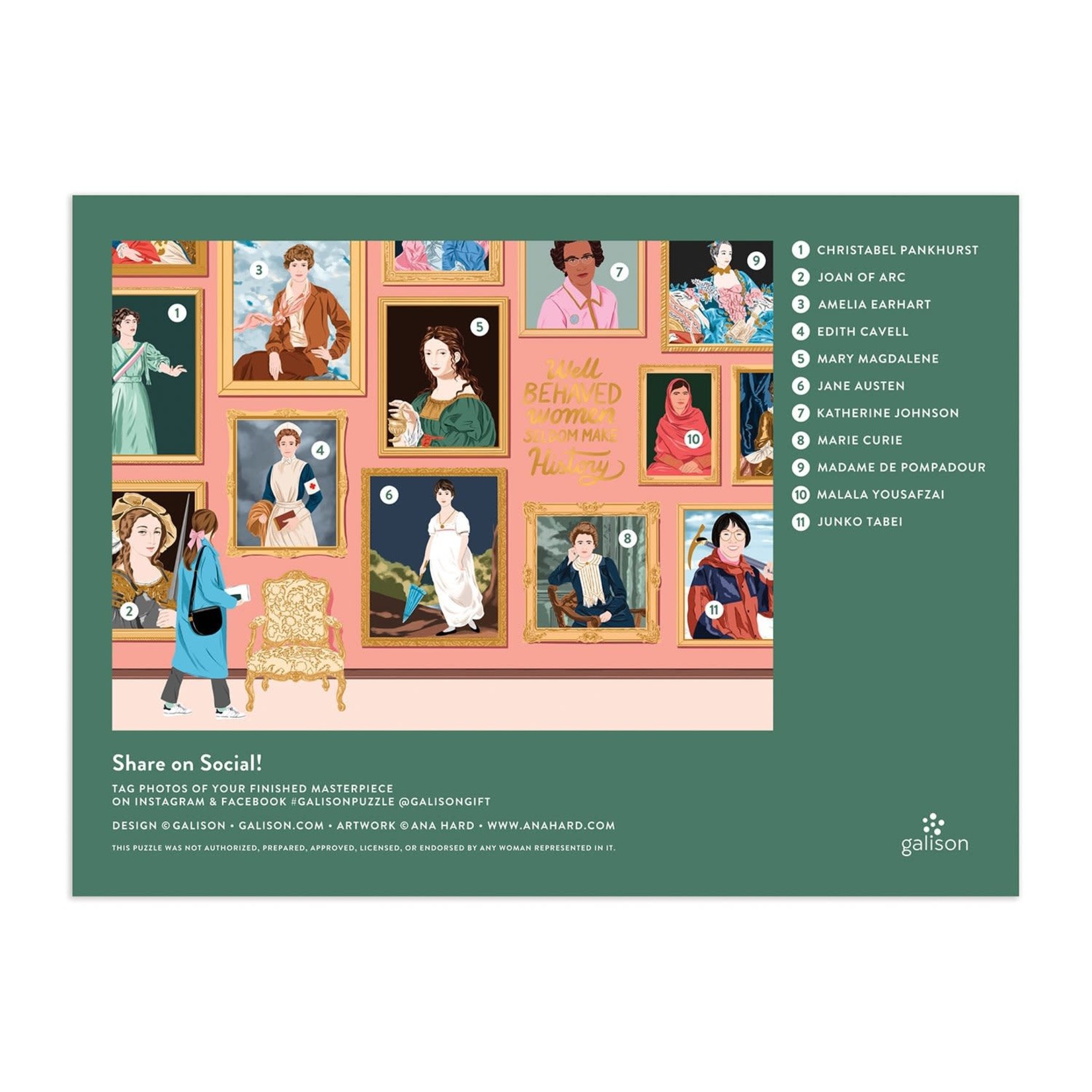 galison Herstory Museum 1000 Piece Foil Jigsaw Puzzle