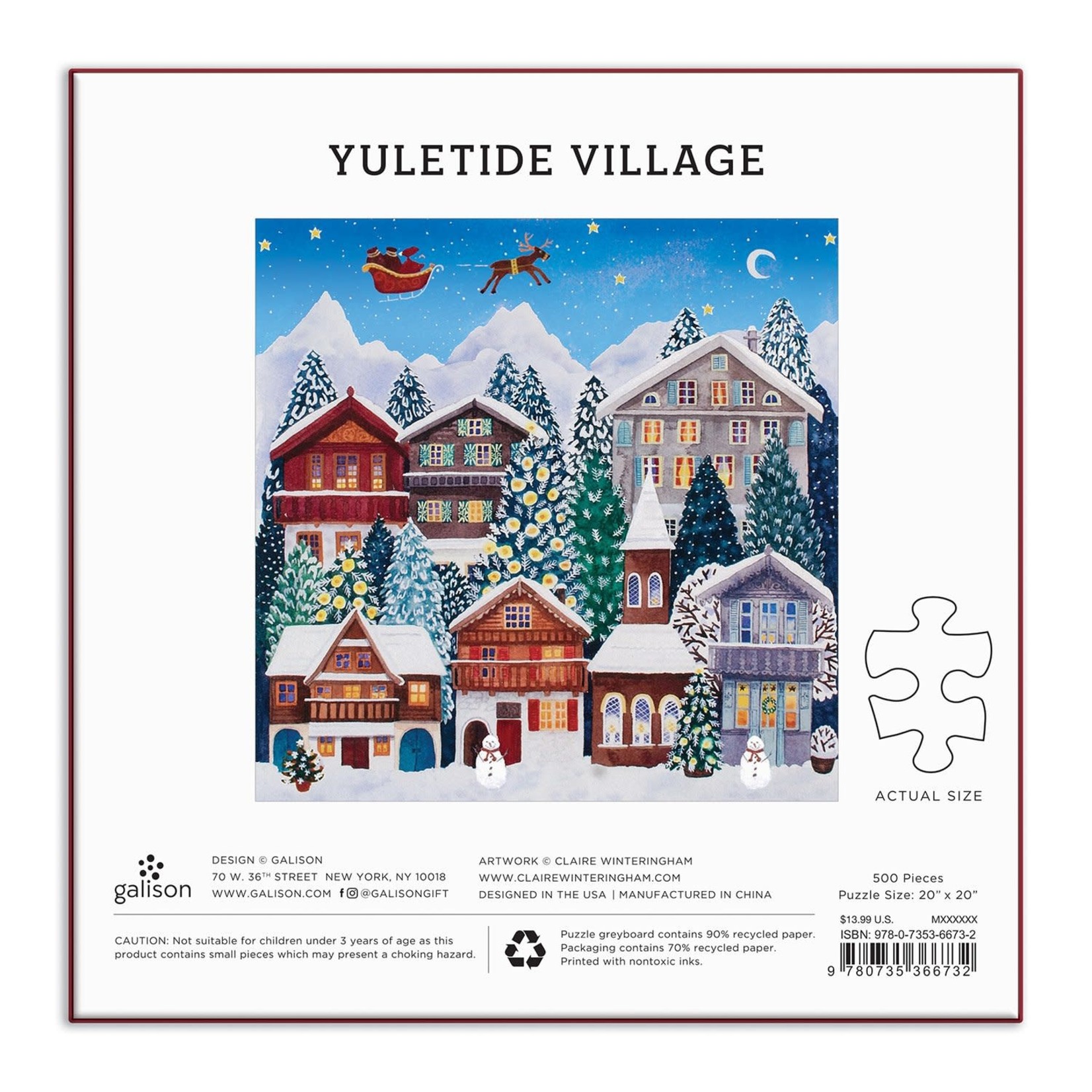 galison Yuletide Village 500 Piece Jigsaw Puzzle