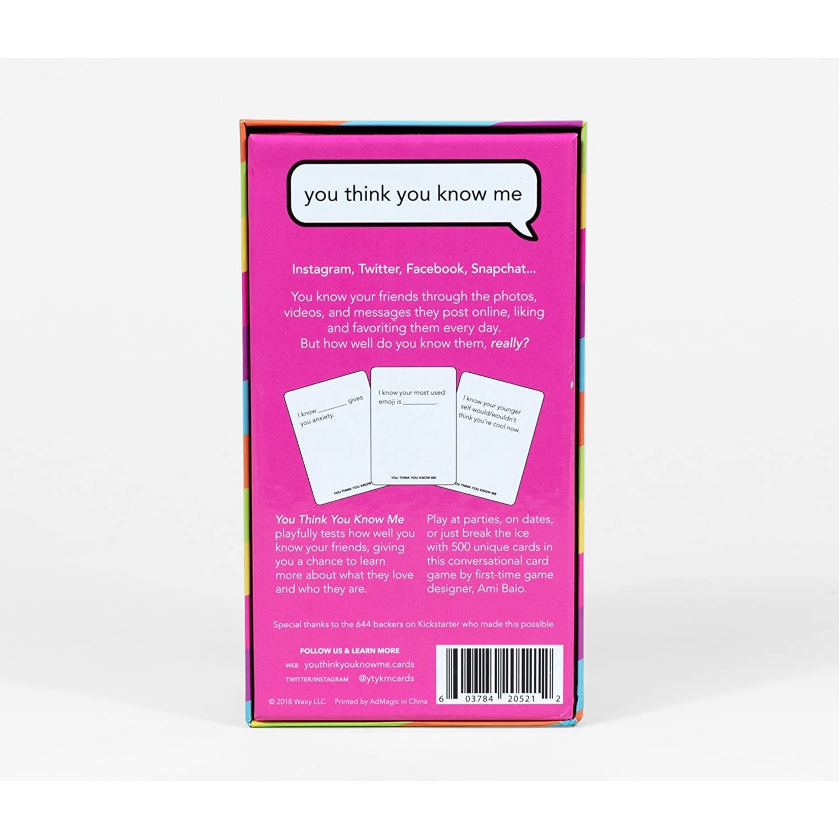 Pink Tiger Games You Think You Know Me: A Conversational Card Game