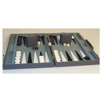 Worldwise Imports Backgammon Set: 15" Grey Vinyl