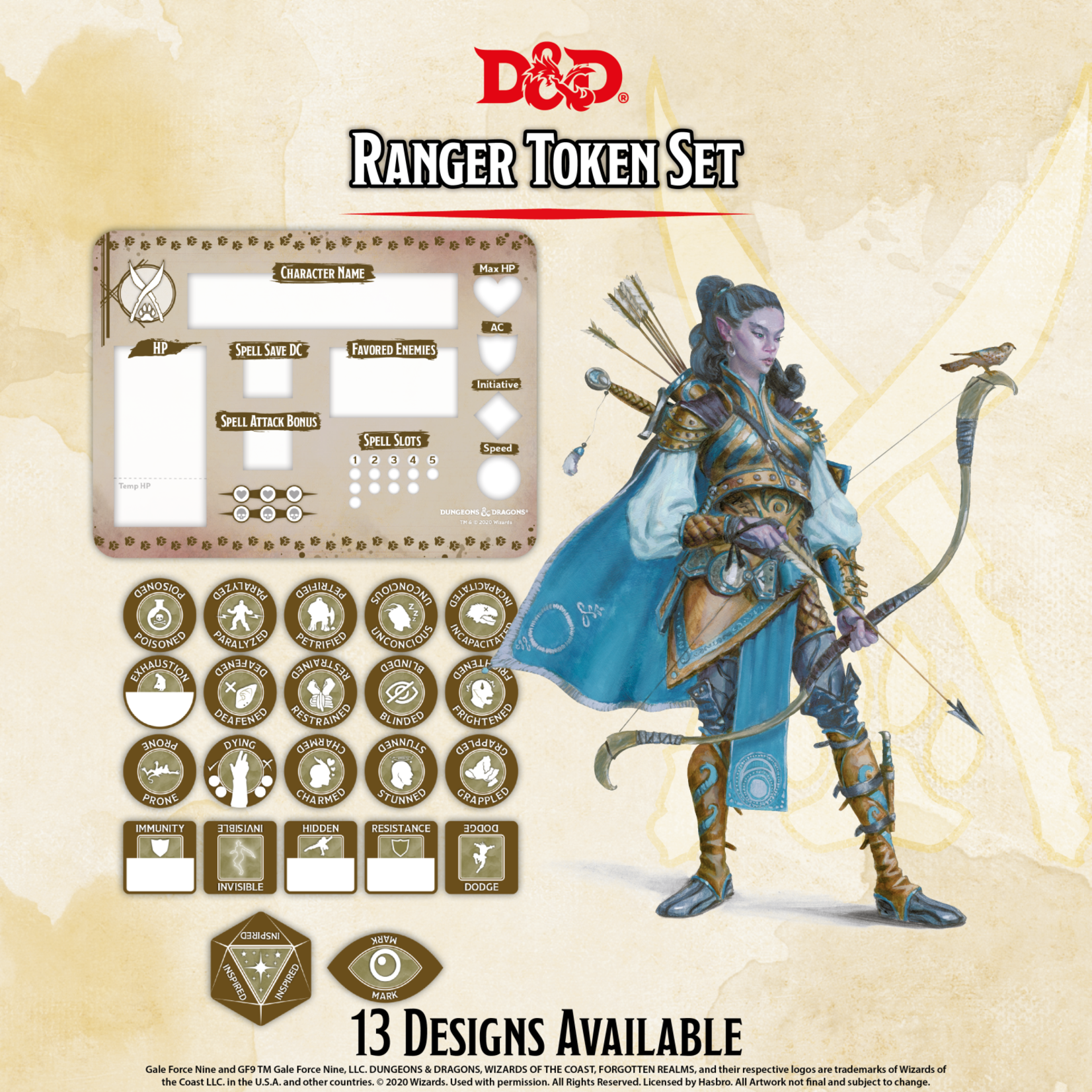 Gale Force Nine D&D Character Token Set: Ranger