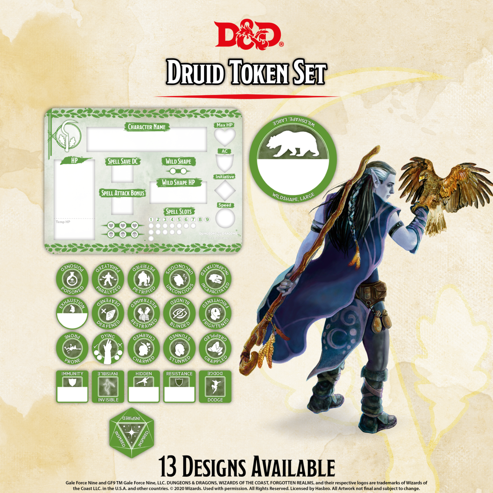 Gale Force Nine D&D Character Token Set: Druid