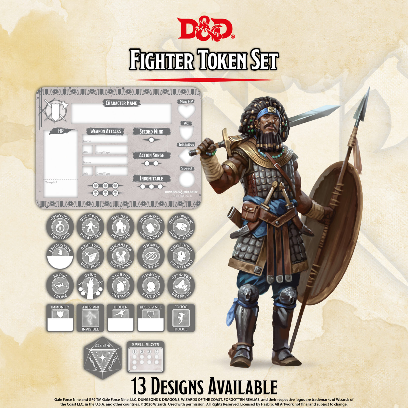 Gale Force Nine D&D Character Token Set: Fighter