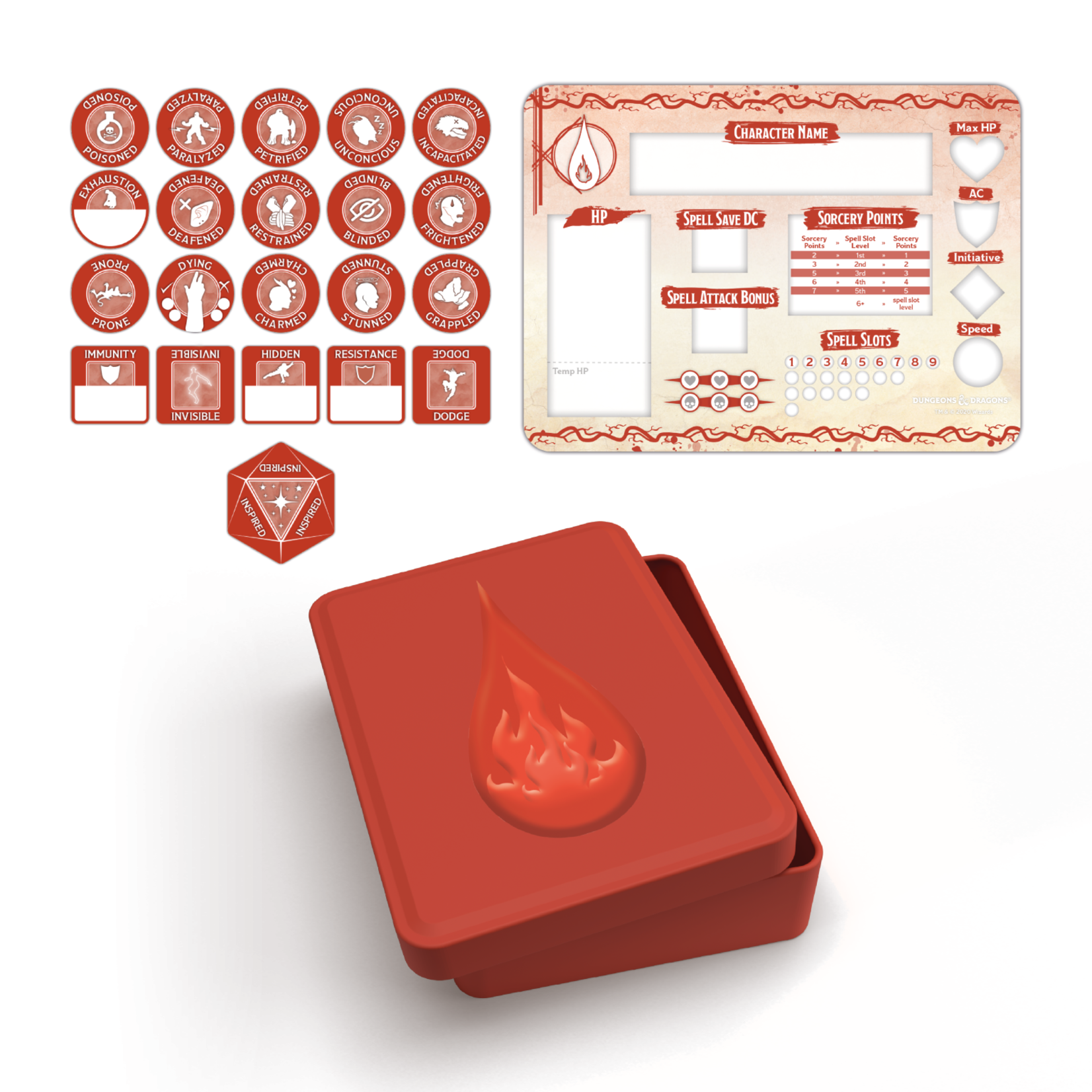 Gale Force Nine D&D Character Token Set: Sorcerer