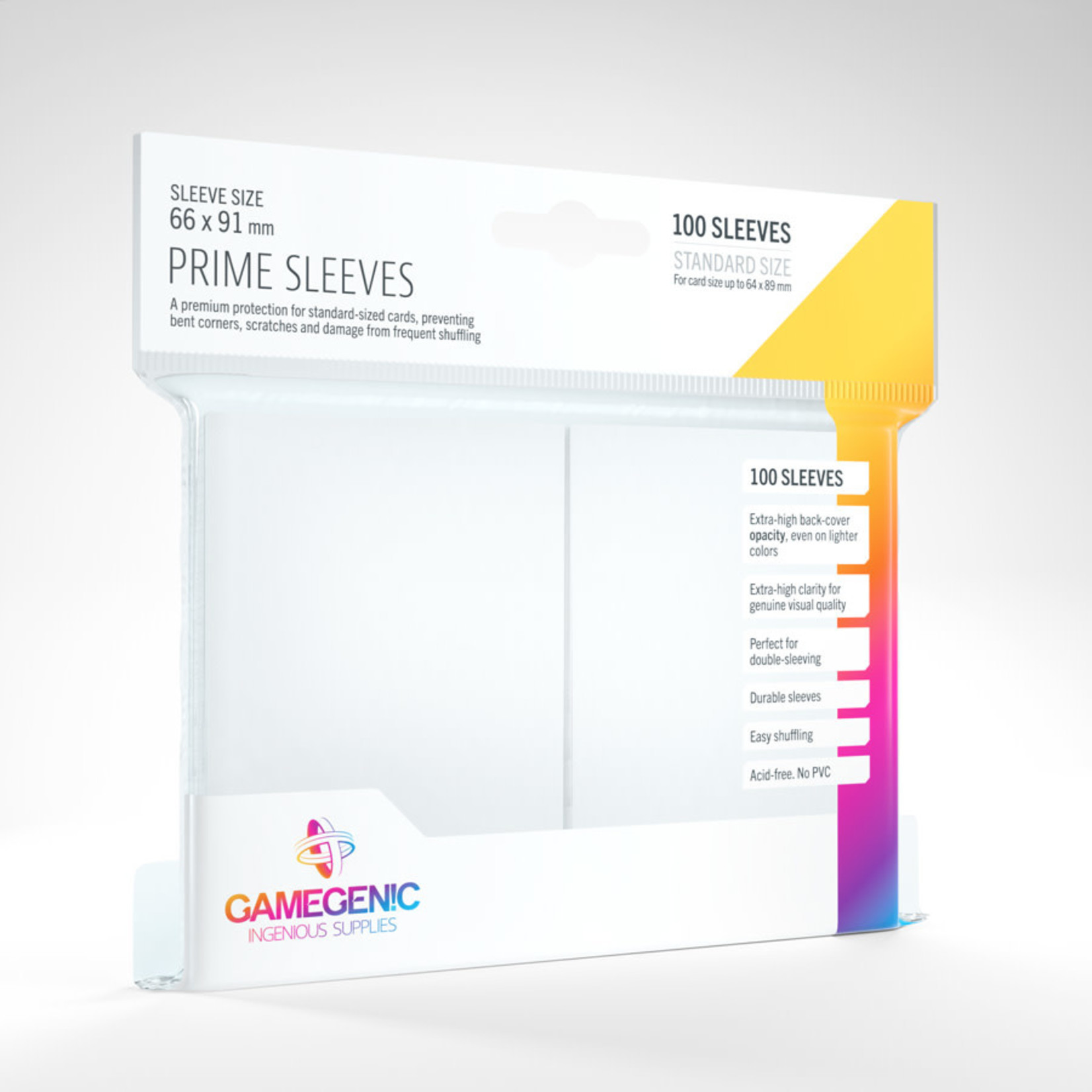Gamegenic Prime Sleeves: White (66 x 91mm)