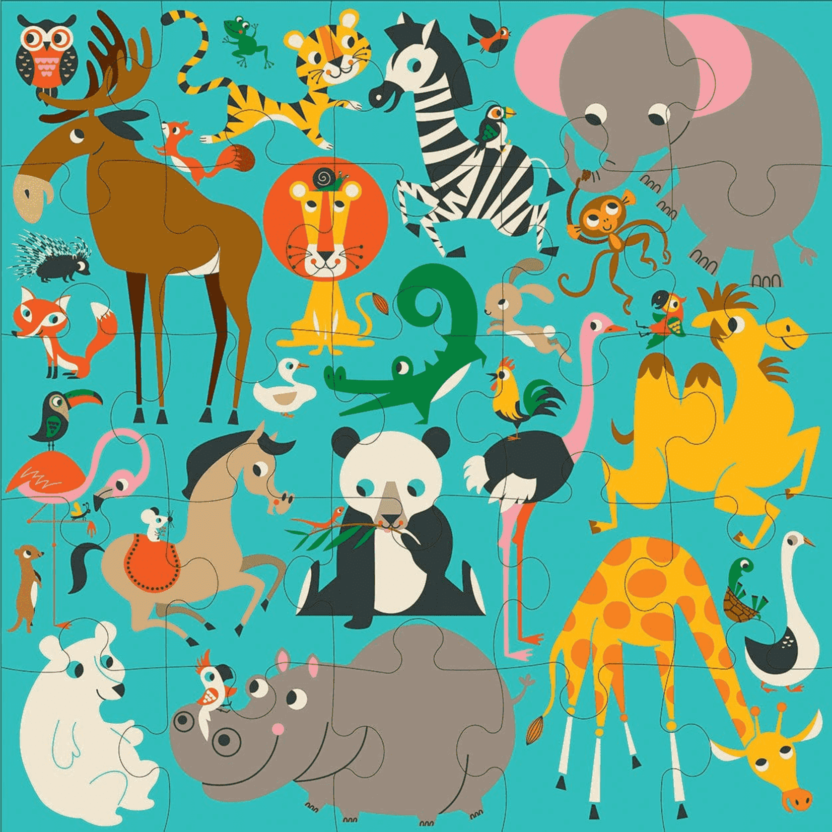 Mudpuppy Jumbo 25 Piece Puzzle - Animals of the World