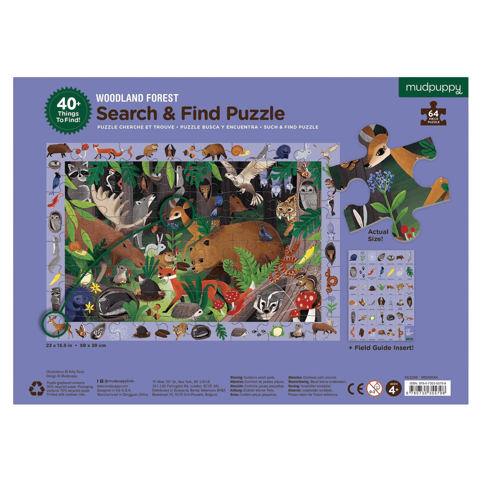 Mudpuppy Search & Find 64 Piece Puzzle - Woodland Forest