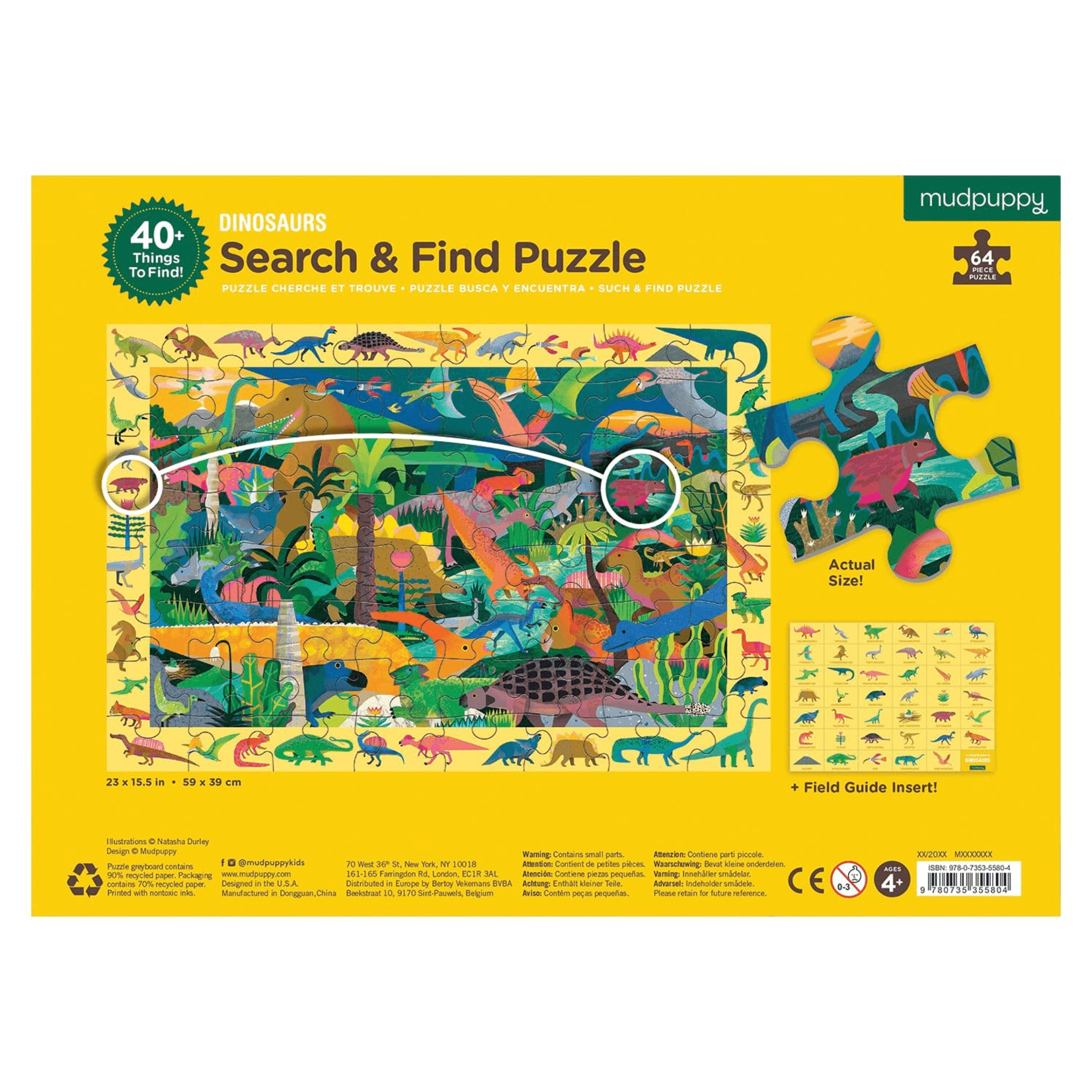 Mudpuppy Search & Find 64 Piece Puzzle - Dinosaurs