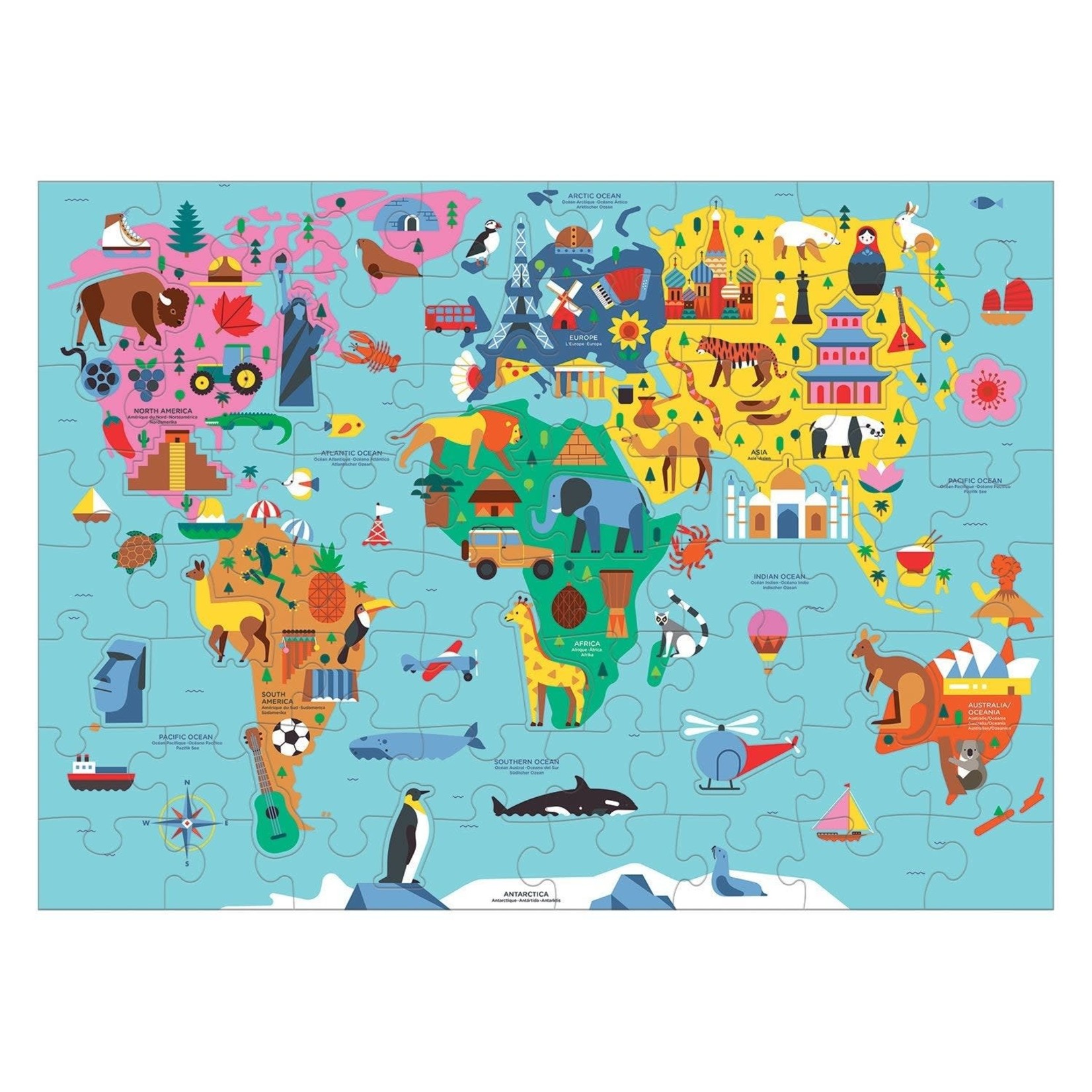 Mudpuppy Map of the World Geography Puzzle 78 Pieces
