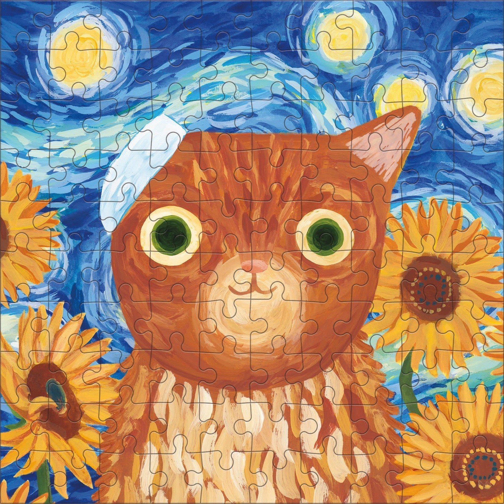 Mudpuppy Artsy Cats Vincat van Gogh 100 Piece Puzzle Tin