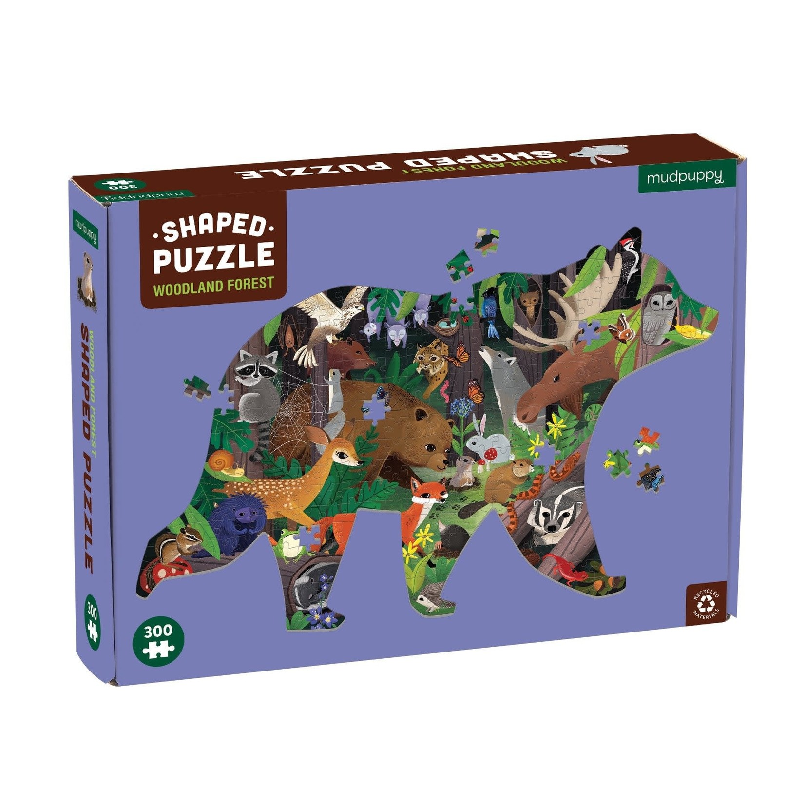 Mudpuppy Shaped Puzzle - Woodland Forest 300 Pieces