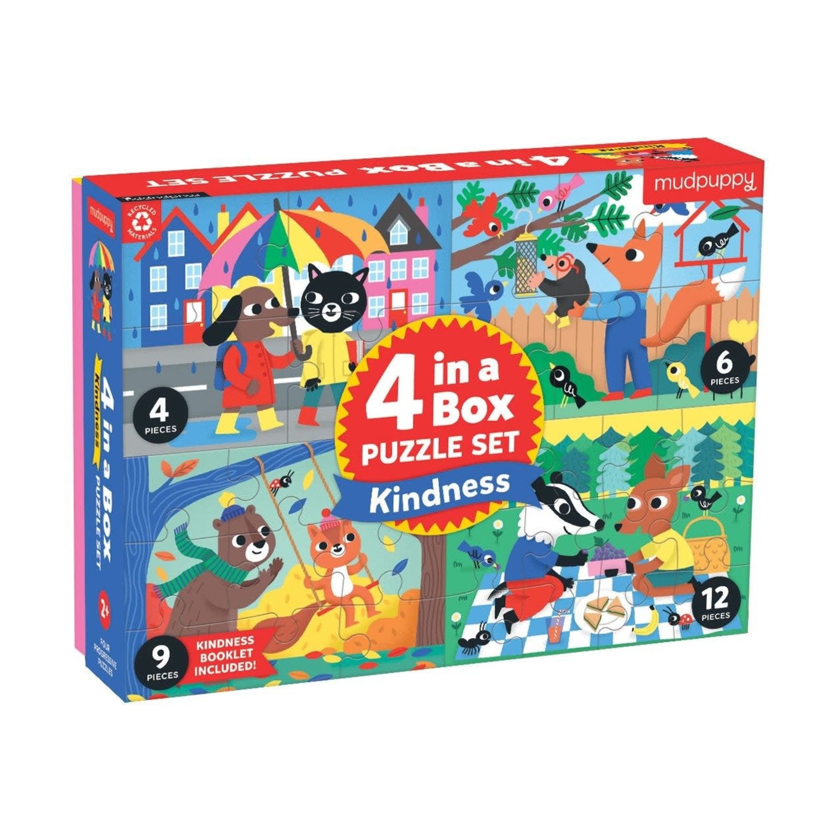 Mudpuppy 4-in-a-Box Puzzle Set - Kindness